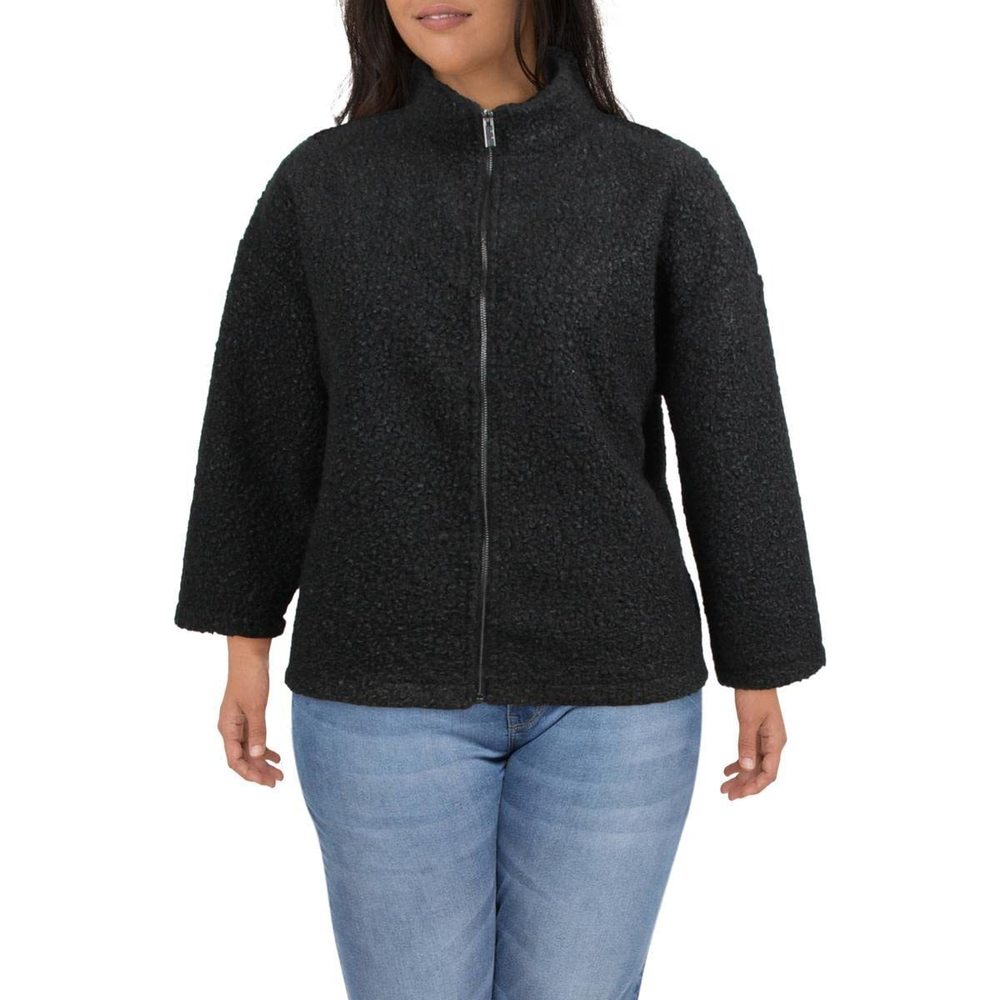ZIP FRONT DOLMAN SLV JKT-ANNE BLACK